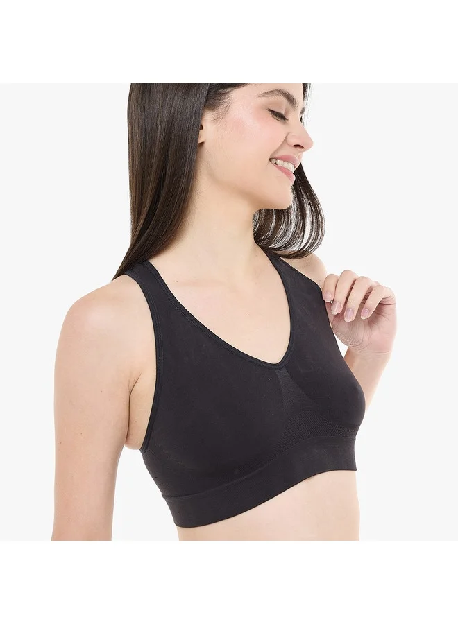 هينز هانز حمالة صدر نسائية Get Cosy Racerback أسود مقاس كبير