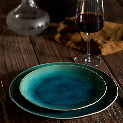 Costa Nova Ceramic Stoneware 8'' Salad Dessert Plate - Riviera Collection, Azur (Blue) | Microwave & Dishwasher Safe Dinnerware | Food Safe Glazing | Restaurant Quality Tableware - Image 4