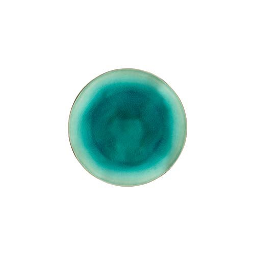 Costa Nova Ceramic Stoneware 8'' Salad Dessert Plate - Riviera Collection, Azur (Blue) | Microwave & Dishwasher Safe Dinnerware | Food Safe Glazing | Restaurant Quality Tableware - Image 1