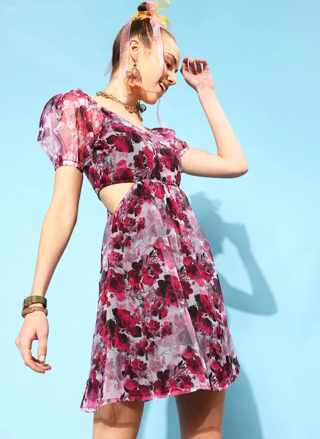 STREET 9 Floral Chiffon Mini Dress for Women