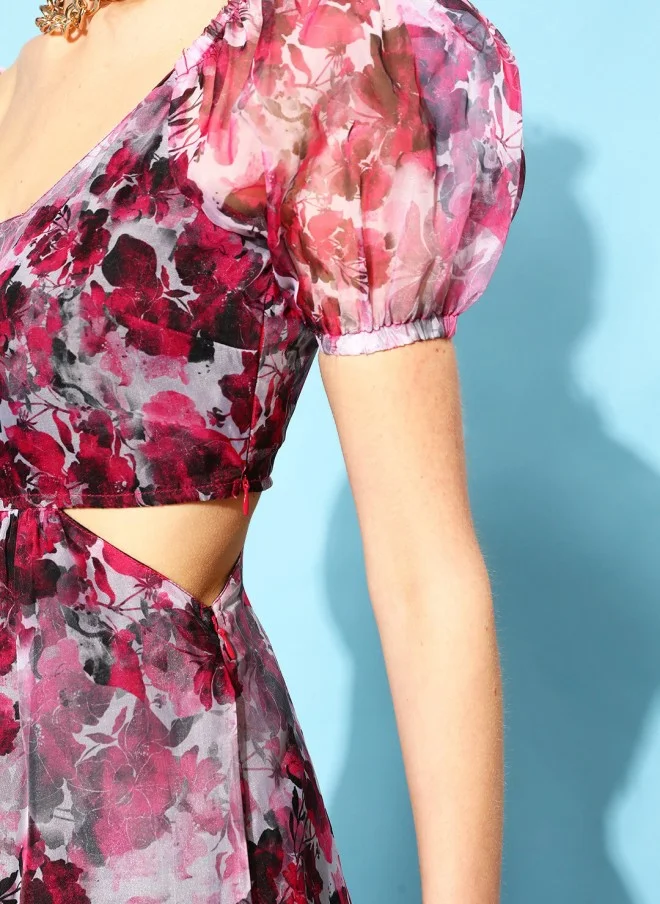 STREET 9 Floral Chiffon Mini Dress for Women