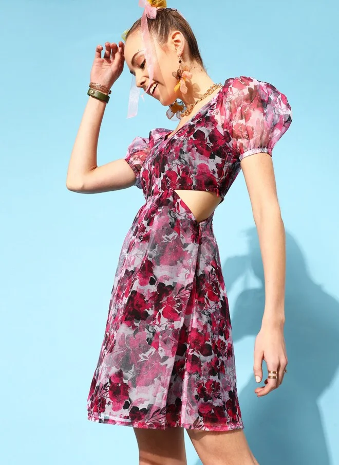 STREET 9 Floral Chiffon Mini Dress for Women