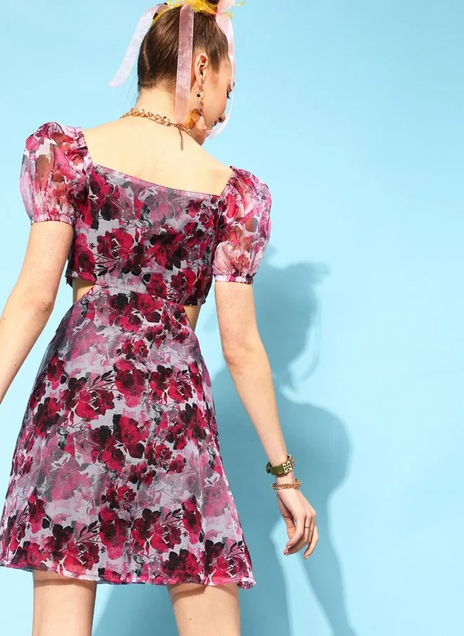 STREET 9 Floral Chiffon Mini Dress for Women