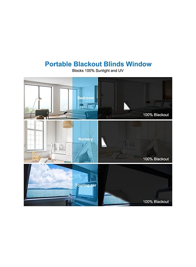 The Bros Blinds Window 100 x 170 CM No Drill Blinds Portable Blackout Blind Velcro Temporary Blinds Blackout Blinds Stick on Window, Bedroom, Nursery, Loft, Travel RV Car (Silver, 100 X 170CM)  - Image 3