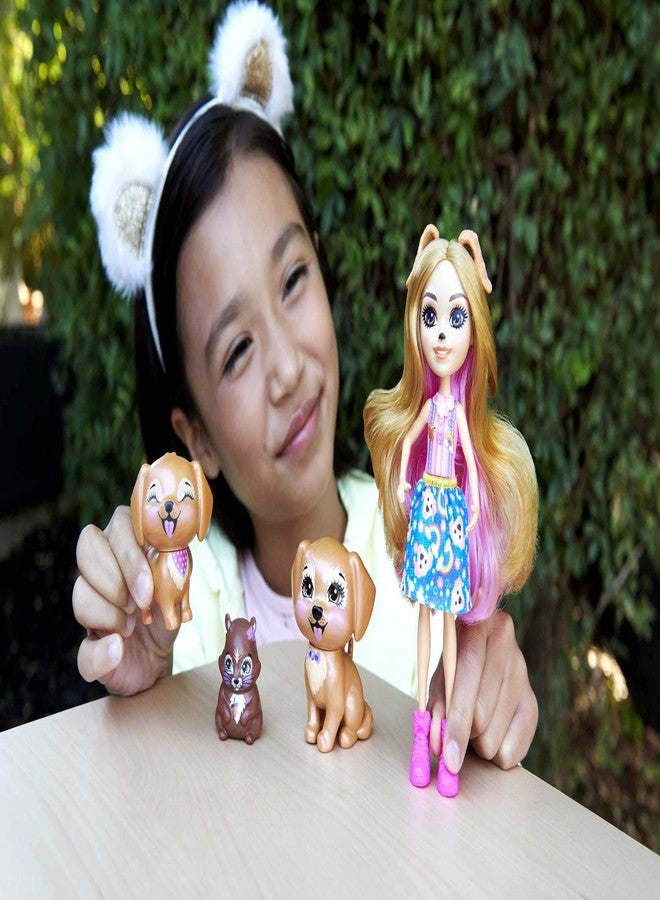ENCHANTIMALS Mattel Enchantimals Hadley Husky Doll with Sledder Dog Figure, 6-inch Small Doll with Removable Skirt & Accessories, City Tails Toy Collection - Image 2