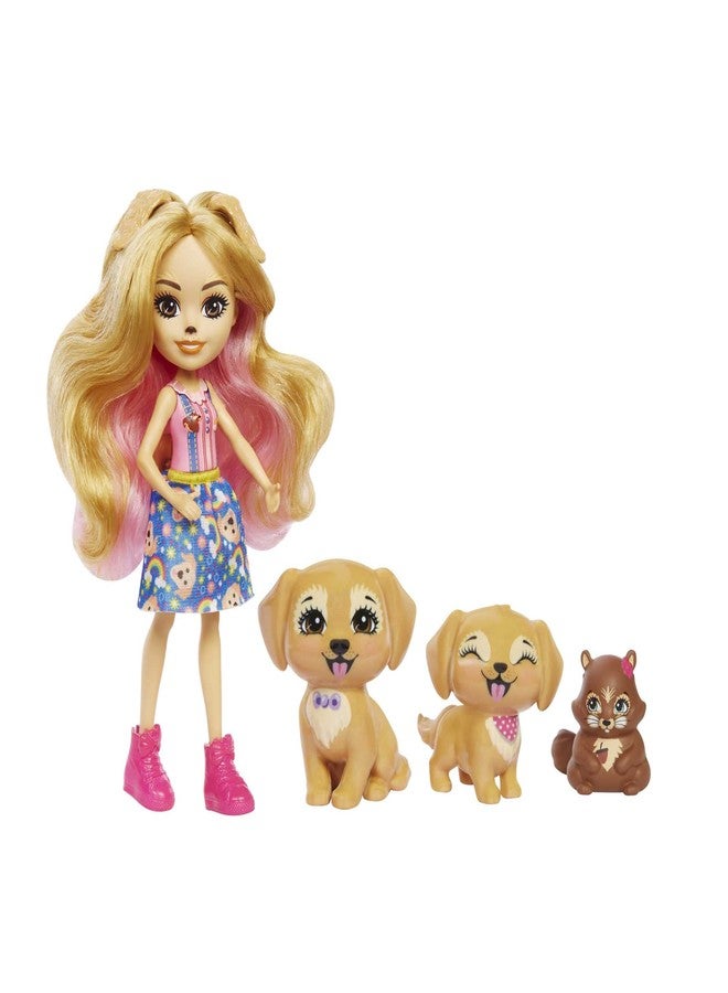 ENCHANTIMALS Mattel Enchantimals Hadley Husky Doll with Sledder Dog Figure, 6-inch Small Doll with Removable Skirt & Accessories, City Tails Toy Collection - Image 1