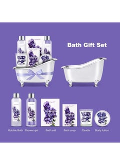 BODY & EARTH Gift Set for Women, Gift Basket for Women, Body & Earth Women Bath Set Lavender Spa Baskets with Bubble Bath, Bath Salts, Body Lotion, Scented Candle,Gifts for Women,Father's Day Gifts, Fathers Day Gi  - Image 2