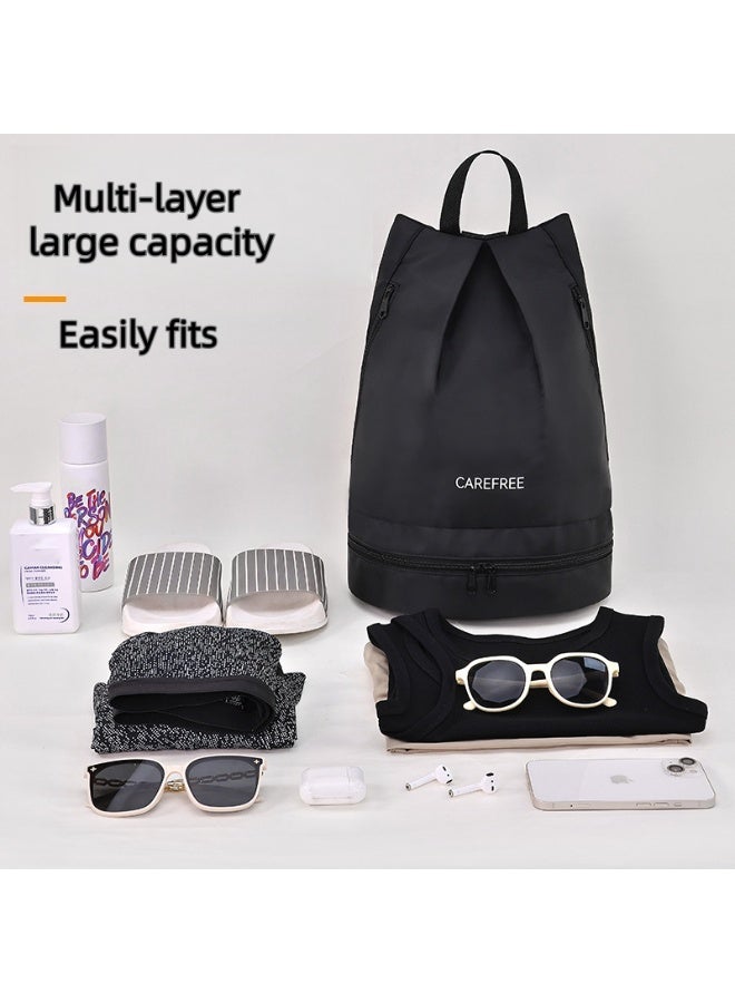 Swimming bag with waterproof pockets, beach backpack, suitable for swimming, fitness, yoga, play, and exercise. - Image 4