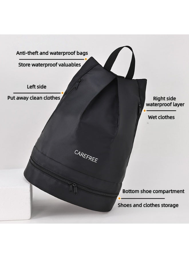 Swimming bag with waterproof pockets, beach backpack, suitable for swimming, fitness, yoga, play, and exercise. - Image 2