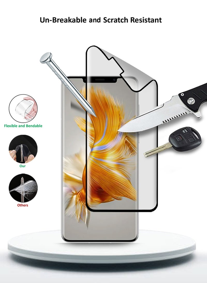 Wtech Huawei Mate 50 Pro 4G 2022 Nano Ceramic Full Glue Full Cover Matte Flexible Screen Protector - Clear/Black - Image 3