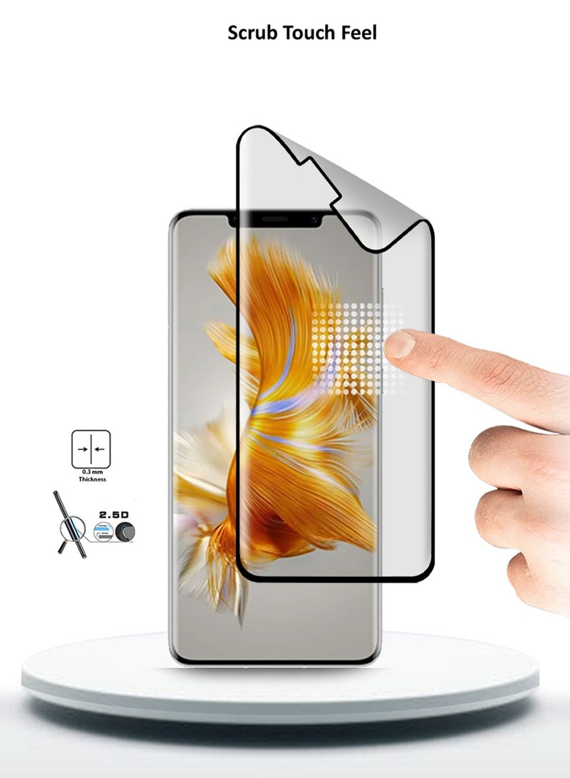 Wtech Huawei Mate 50 Pro 4G 2022 Nano Ceramic Full Glue Full Cover Matte Flexible Screen Protector - Clear/Black - Image 4