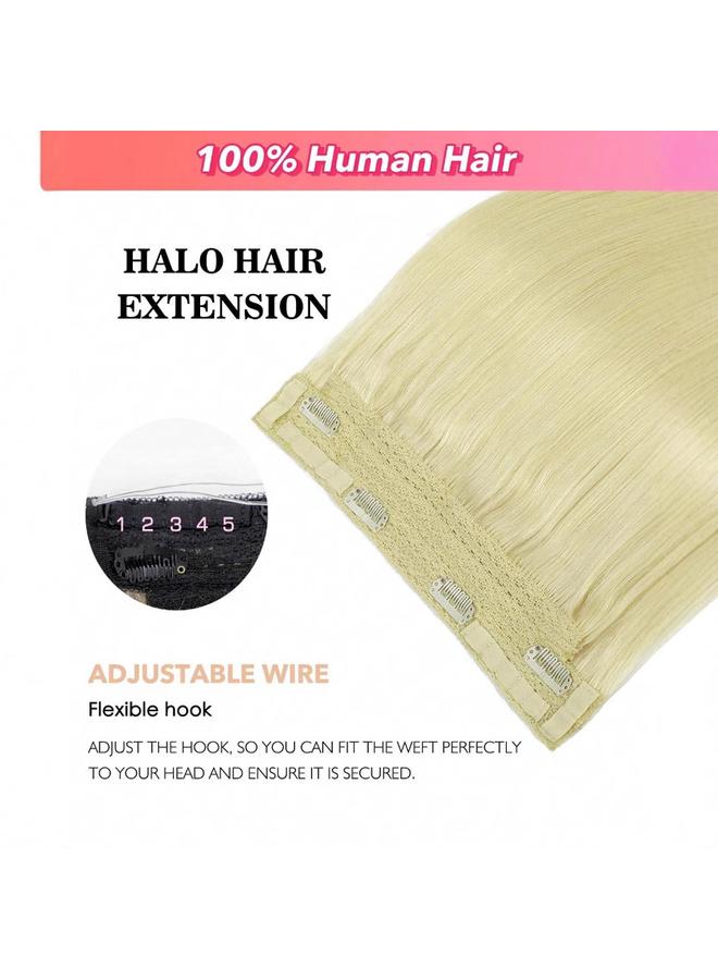 Bluejw Real Hair Wig 613 Color One-piece Fishing Line Hair Curtain Invisible Hair Tape For Extension - Image 4