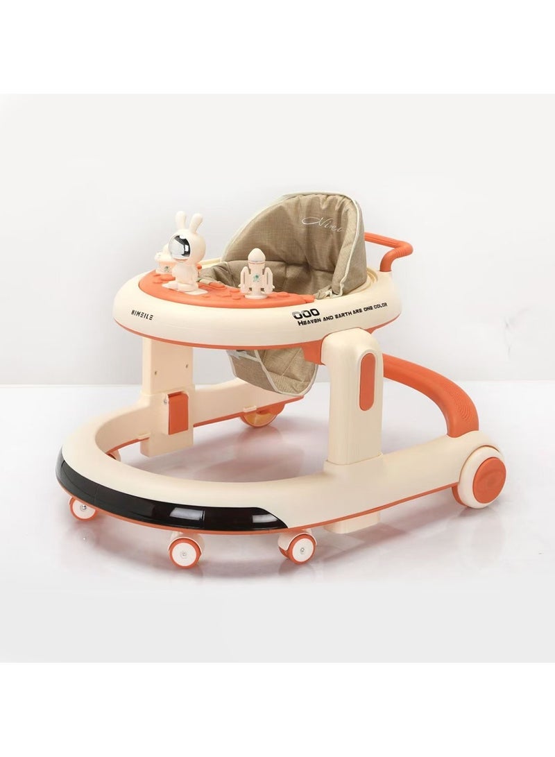 DANIM Baby Walker Toddler Push Walker with LED Lights Music Feeding Tray & Removable Toys Tray Adjustable Height and Seat - Image 1