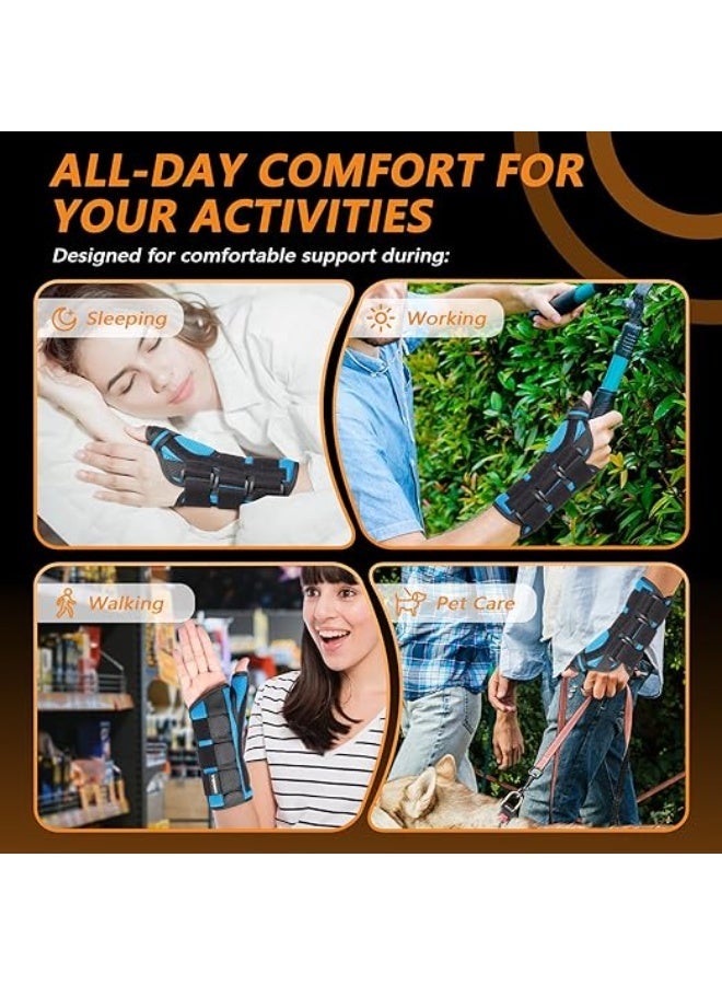 Thumb Spica Splint Brace and Wrist Support Stabilizer with Adjustable Aluminum Splint for Carpal Tunnel Arthritis Tendonitis Pain Relief and Sprains - Image 2