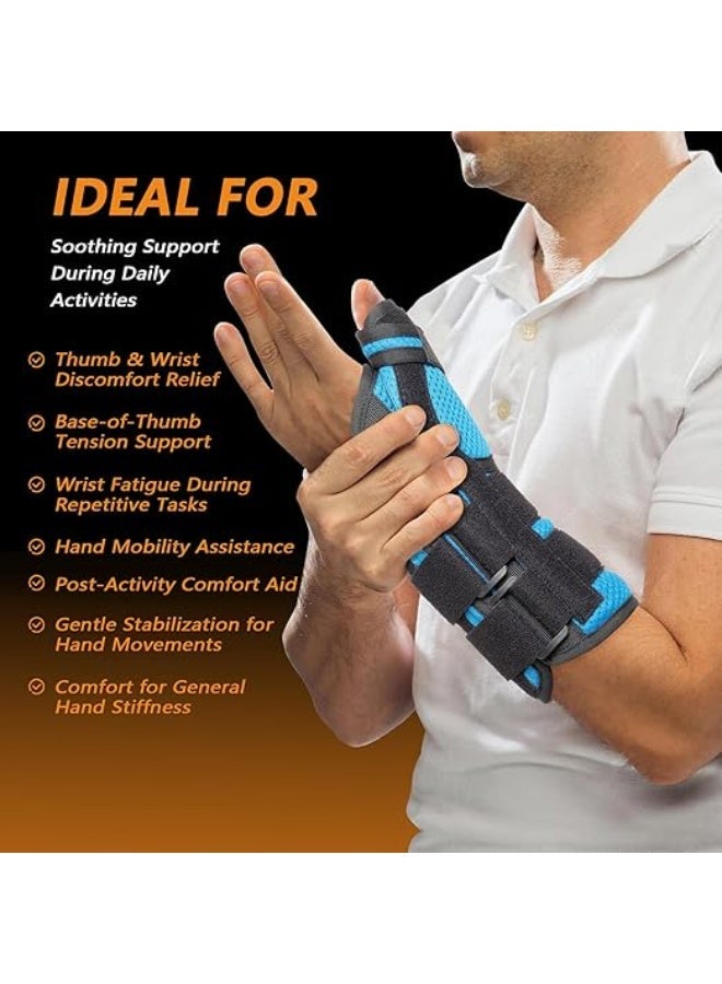 Thumb Spica Splint Brace and Wrist Support Stabilizer with Adjustable Aluminum Splint for Carpal Tunnel Arthritis Tendonitis Pain Relief and Sprains - Image 5
