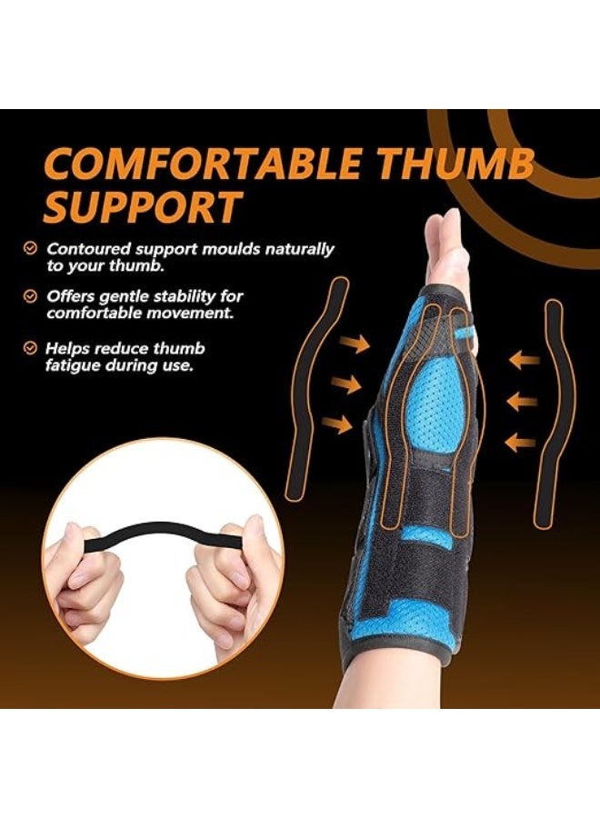Thumb Spica Splint Brace and Wrist Support Stabilizer with Adjustable Aluminum Splint for Carpal Tunnel Arthritis Tendonitis Pain Relief and Sprains - Image 3