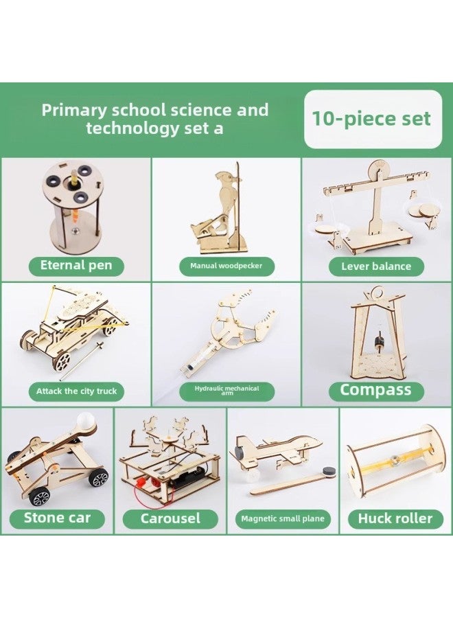 Science Small Experiment Suit Science And Technology Production Invention Diy Homemade Materials Primary School Students' Puzzle Science And Education Manual-Specifications:Primary School Science And Technology Experiment Set A  - Image 1