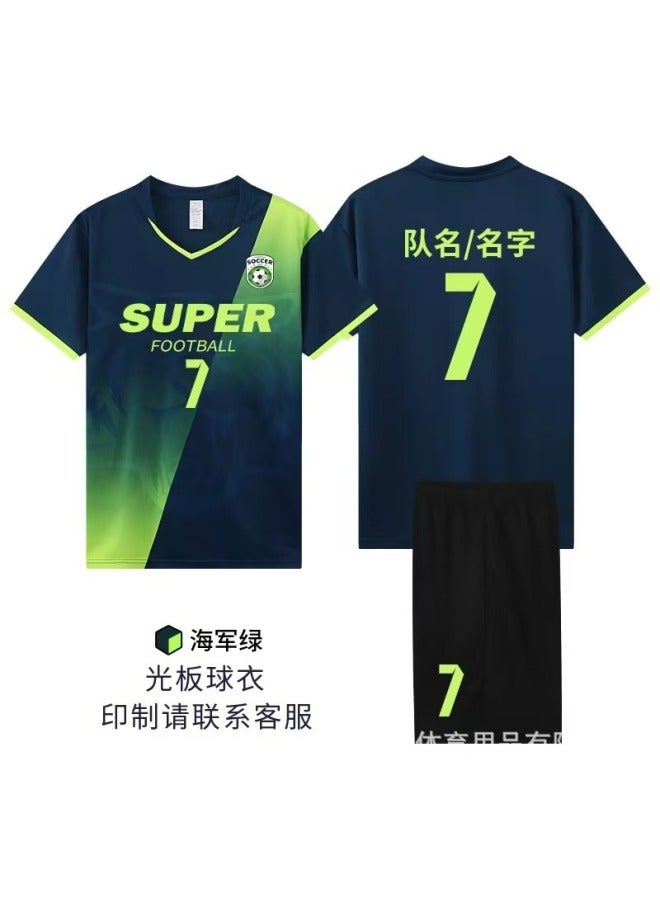 Football Uniform Suit Men's Adult Children's Compeion Training Uniform Short-sleeved Sports Team Uniform Men's And Women's Student Jersey Printing Batch