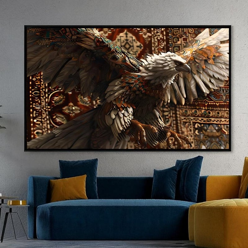 ماركتنا لوحة قماشية بتصميم الفن التراثي مع برواز مجوف مقاس (70×50) قطعة واحدة - Image 2