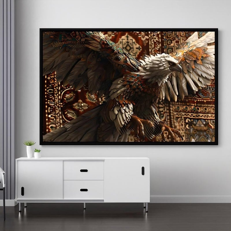 ماركتنا لوحة قماشية بتصميم الفن التراثي مع برواز مجوف مقاس (70×50) قطعة واحدة - Image 3