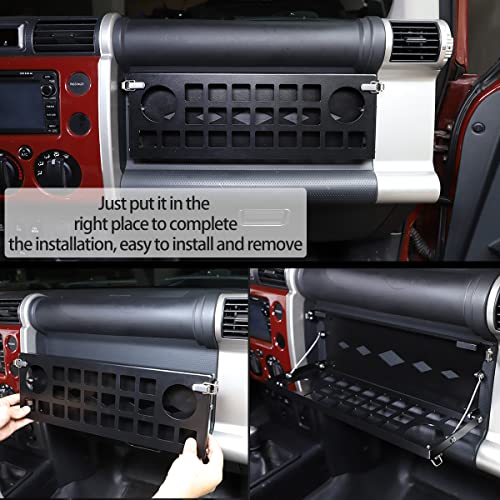 YUECHI For Toyota FJ Cruiser 2007-2021 car center console side outlet storage bag trunk storage box (Co-pilot storage table rack) - Image 3