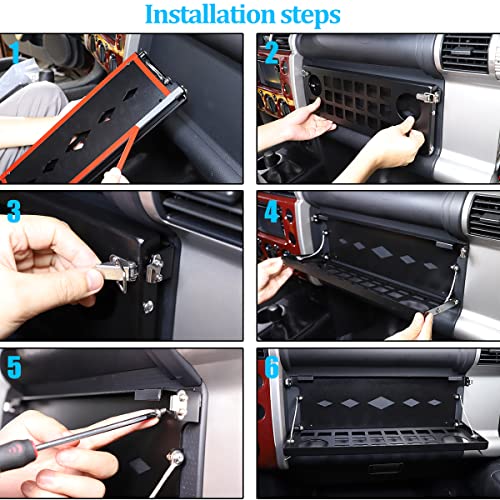 YUECHI For Toyota FJ Cruiser 2007-2021 car center console side outlet storage bag trunk storage box (Co-pilot storage table rack) - Image 4