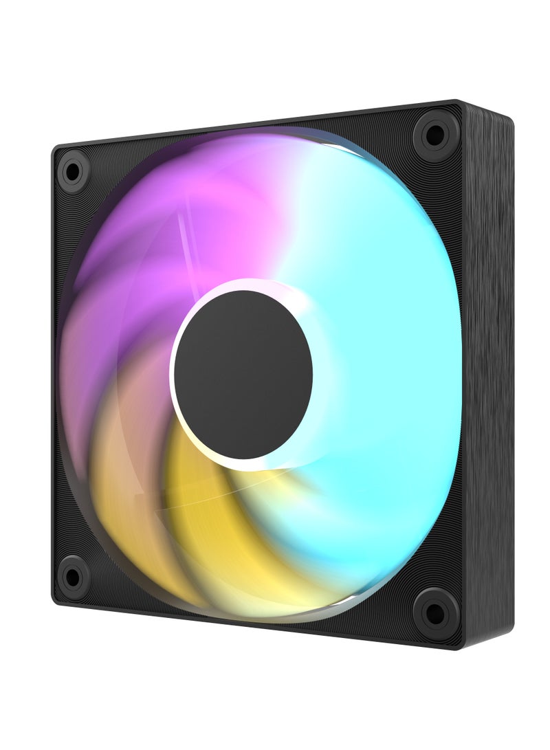 POWER CD-ARGB 25mm Thickness PWM Fan with 5V 3-pin ARGB for Radiator/CPU Cooler/Computer Case, Black (Single Pack)  - Image 2