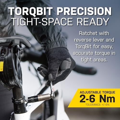 Topeak Ratchet Rocket Lite NTX+ Bike Repair Tool Kit – 19 Function Compact Multitool with Adjustable Torque TorqBit (2–6 Nm), Allen & Torx Bits, Phillips Driver, Chain Tool, Magnetic Bit Holder & Case - Image 3