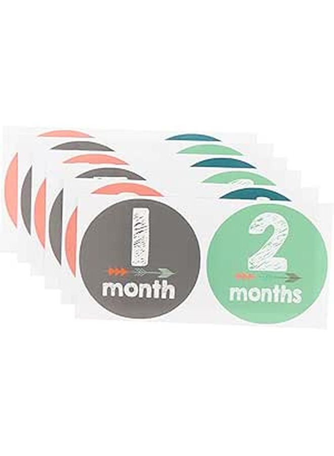 Baby Milestone Decals 12pcs Self Adhesive Stickers for Infant Boy Room - Image 1