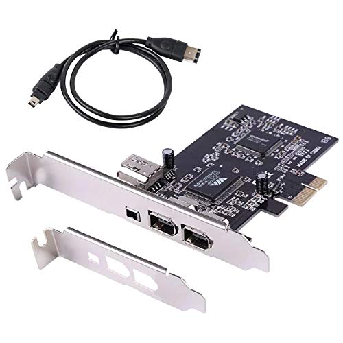 ELIATER PCIe Firewire Card for Windows 10, IEEE 1394A PCI Express Controller 4 Ports(3 x 6 Pin and 1 x 4 Pin), 1394a Firewire 400 Adapter for Windows 7/8/Mac OS with Low Profile Bracket and Cable - Image 1