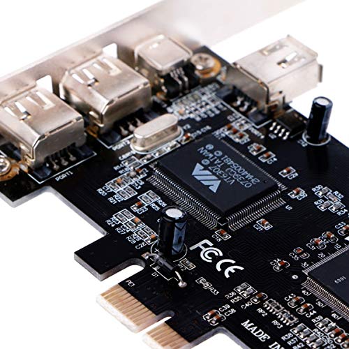 ELIATER PCIe Firewire Card for Windows 10, IEEE 1394A PCI Express Controller 4 Ports(3 x 6 Pin and 1 x 4 Pin), 1394a Firewire 400 Adapter for Windows 7/8/Mac OS with Low Profile Bracket and Cable - Image 4