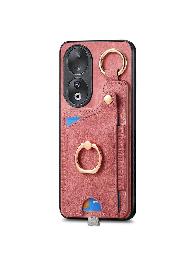 S-TOP Case For Honor 100 5G Retro Skin-feel Ring Card Bag Phone Case with Hang Loop - Image 2