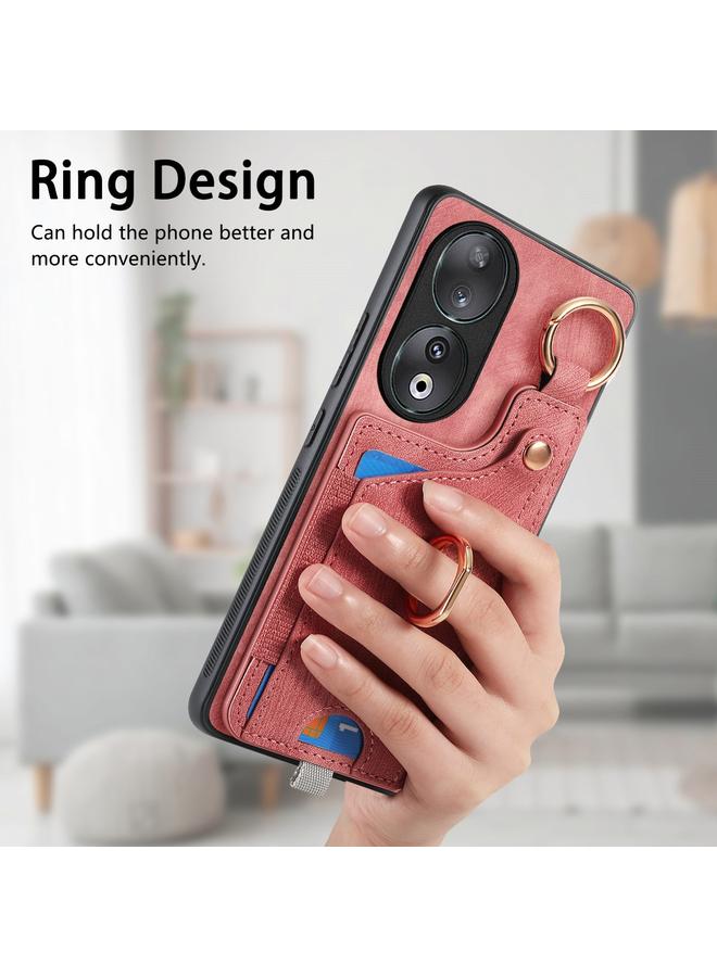 S-TOP Case For Honor 100 5G Retro Skin-feel Ring Card Bag Phone Case with Hang Loop - Image 5