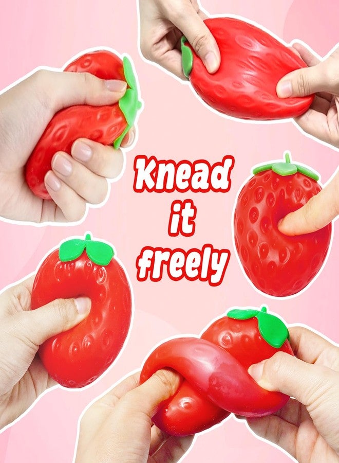 TSFGDYL Strawberry Squishy Toy, Realistic Strawberry Squeeze Ball, Slow Rising Squishy, Sensory Fidget Toy for Adults & Kids, Party Favor, Birthday Gifts for Boys & Girls (1Pcs) - Image 3