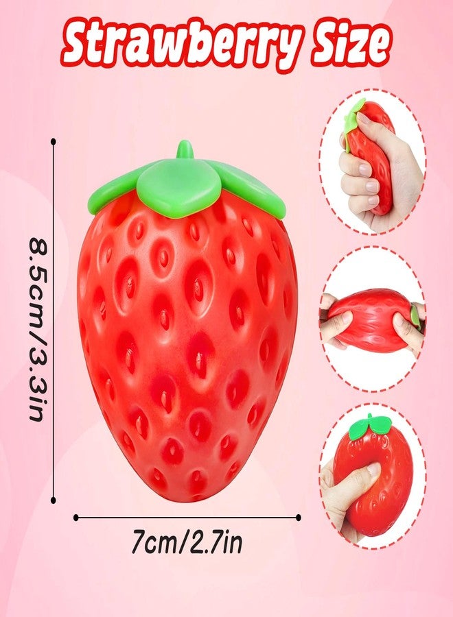 TSFGDYL Strawberry Squishy Toy, Realistic Strawberry Squeeze Ball, Slow Rising Squishy, Sensory Fidget Toy for Adults & Kids, Party Favor, Birthday Gifts for Boys & Girls (1Pcs) - Image 2