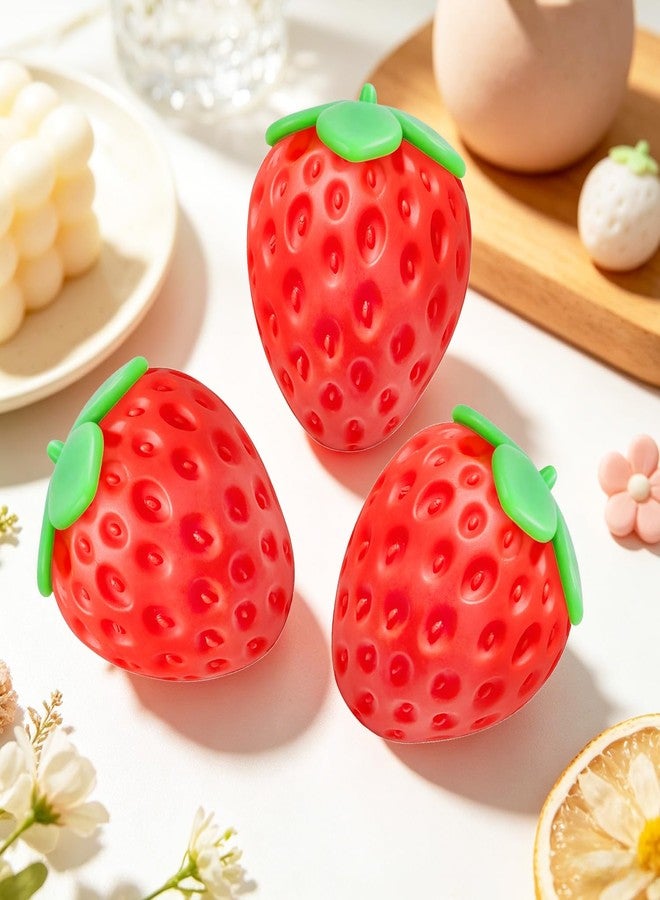 TSFGDYL Strawberry Squishy Toy, Realistic Strawberry Squeeze Ball, Slow Rising Squishy, Sensory Fidget Toy for Adults & Kids, Party Favor, Birthday Gifts for Boys & Girls (1Pcs) - Image 4