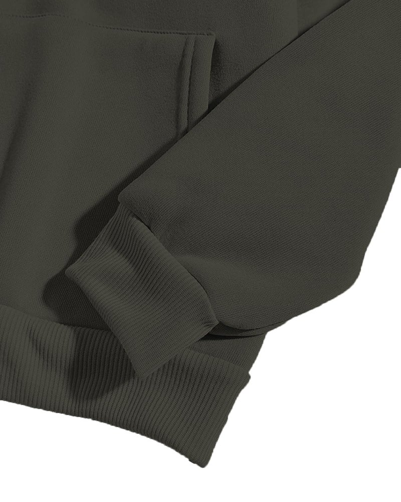 ADRO Men's Cotton Neck Hooded Sweatshirt (H21-M-CAP-OL_Olive_M) - Image 5