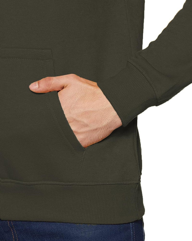 ADRO Men's Cotton Neck Hooded Sweatshirt (H21-M-CAP-OL_Olive_M) - Image 3