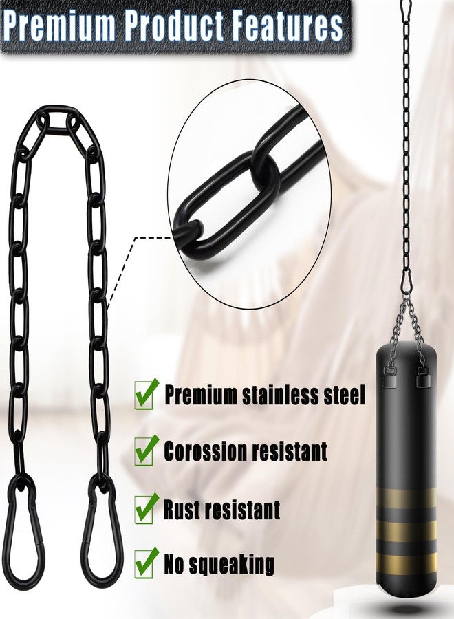 Gelury 2 Pack Hanging Swing Chain with 4 Carabiners 25in, 660LB Capacity Heavy Duty Hammock Hardware Kit for Punching Bags, Swing Chairs, Indoor & Outdoor Gym (Black) - Image 4