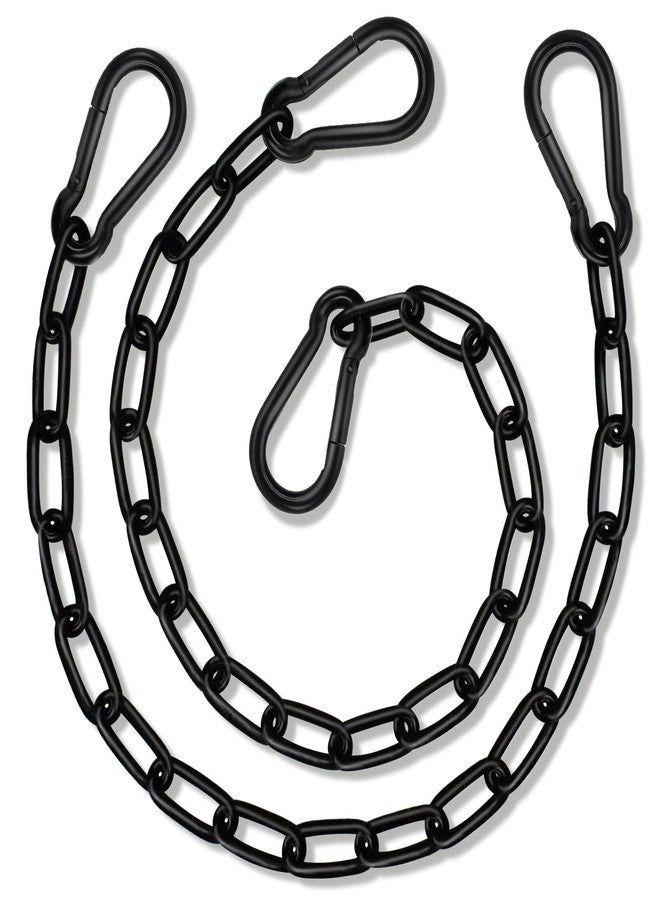 Gelury 2 Pack Hanging Swing Chain with 4 Carabiners 25in, 660LB Capacity Heavy Duty Hammock Hardware Kit for Punching Bags, Swing Chairs, Indoor & Outdoor Gym (Black) - Image 1