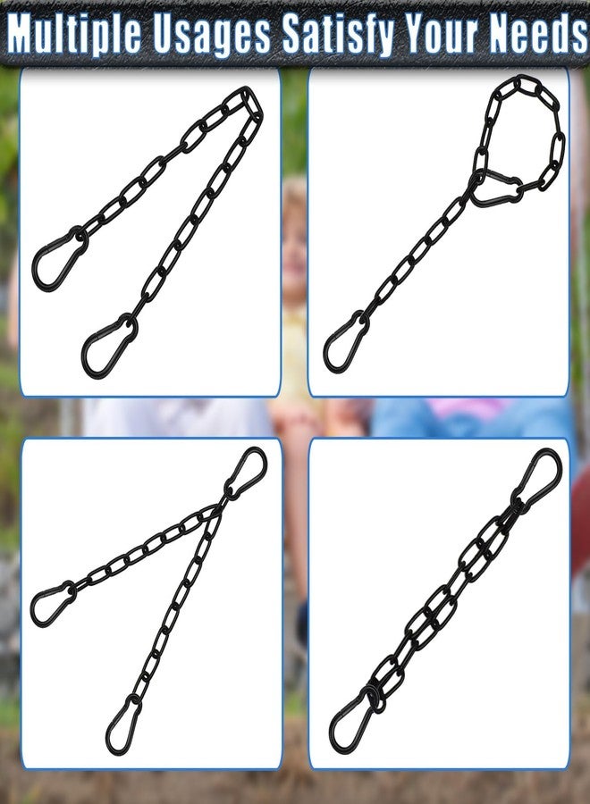 Gelury 2 Pack Hanging Swing Chain with 4 Carabiners 25in, 660LB Capacity Heavy Duty Hammock Hardware Kit for Punching Bags, Swing Chairs, Indoor & Outdoor Gym (Black) - Image 5