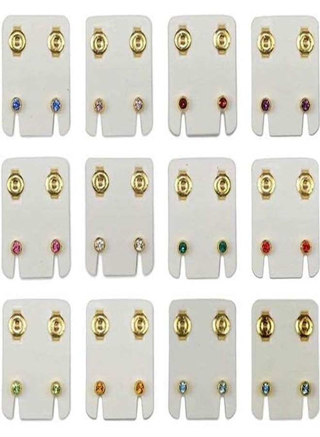 SWISSO Stainless Steel with Crystal Stud Earrings for Unisex, Multicolour - Image 2