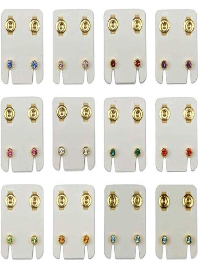 SWISSO Stainless Steel with Crystal Stud Earrings for Unisex, Multicolour - Image 1