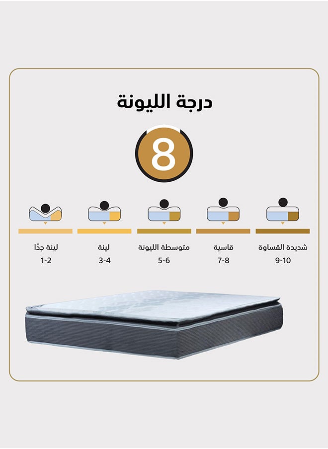 أمريكان بولو لوتس | مرتبة سرير متعددة الطبقات 13 طبقة ارتفاع 29 سم قياس كوين - 120x190 سم - رمادي غامق  - Image 4