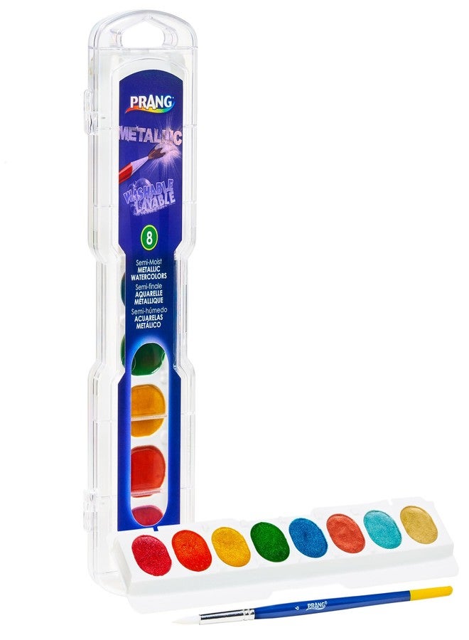 Prang Washable Watercolor Paint Set, 8 Assorted Metallic Colors, 1 Count - Image 3
