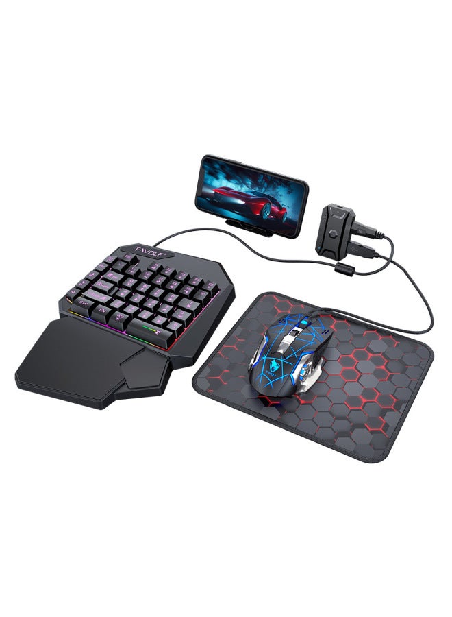 THUNDERWOLF T-wolf Tf900 Keyboard And Mouse Combo Gaming Gear One-handed Keyboard Five-piece Set - Image 2