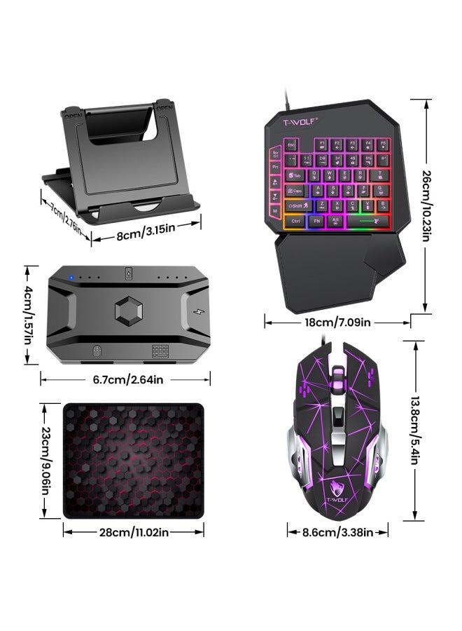 THUNDERWOLF T-wolf Tf900 Keyboard And Mouse Combo Gaming Gear One-handed Keyboard Five-piece Set - Image 4