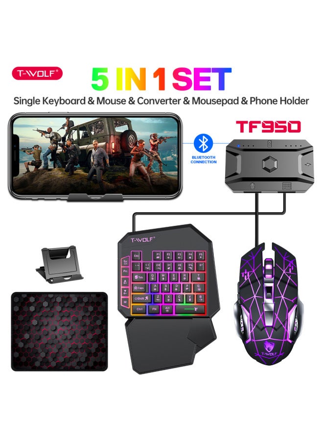THUNDERWOLF T-wolf Tf900 Keyboard And Mouse Combo Gaming Gear One-handed Keyboard Five-piece Set - Image 3