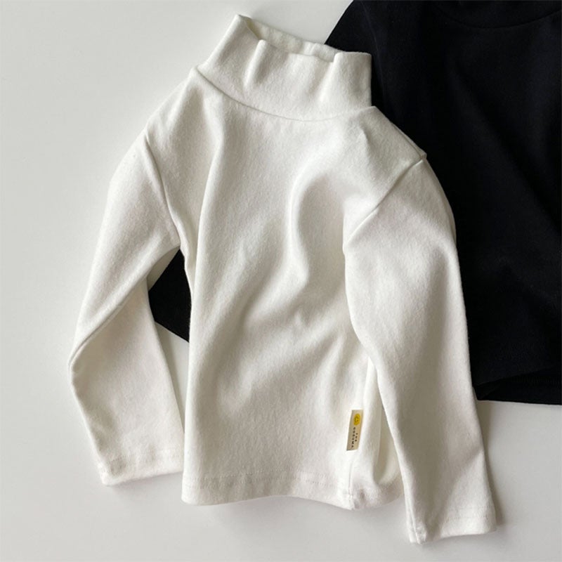 Korean style spring, autumn and winter New half turtleneck cotton bottoming shirt baby trendy close-fitting sports striped long sleeve T-shirt - Image 5