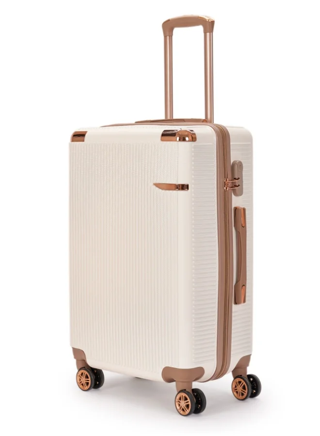LIMRA Luggage set 5 pieces travel Bags with a distinctive design from limra Beige/gold
